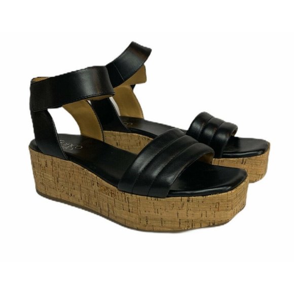 franco sarto black flat sandals